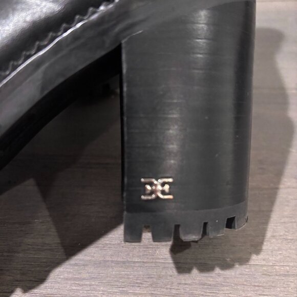 Sam Edelman Stacked Heel Black Leather Boot - Picture 7 of 10